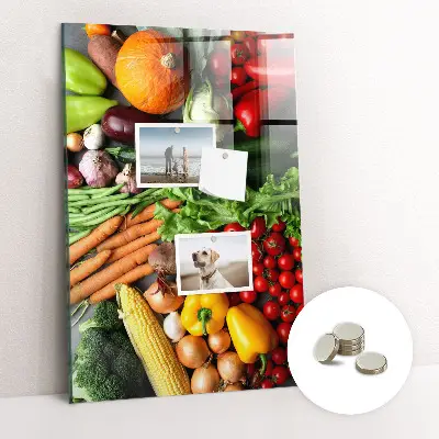 Magnetic wall board with autumn vegetables design