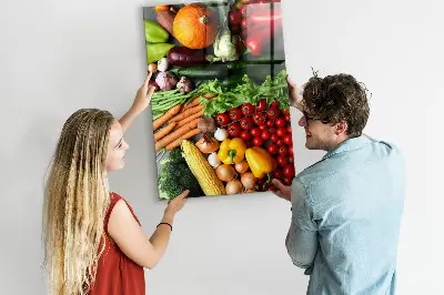 Magnetic wall board with autumn vegetables design