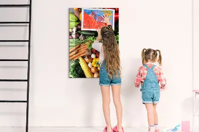 Magnetic wall board with autumn vegetables design