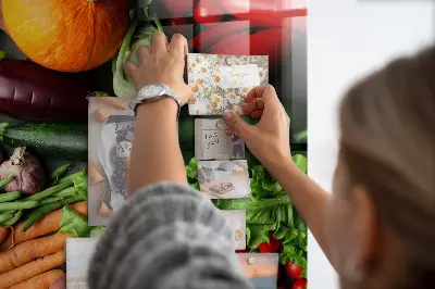 Magnetic wall board with autumn vegetables design