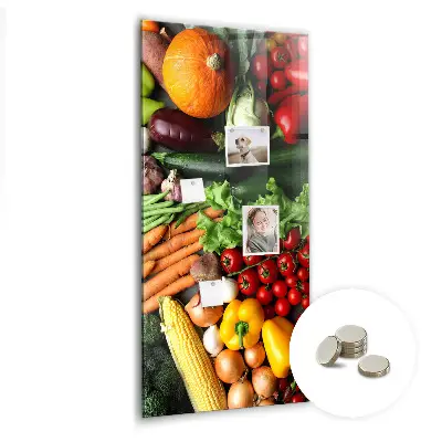 Magnetic wall board with autumn vegetables design