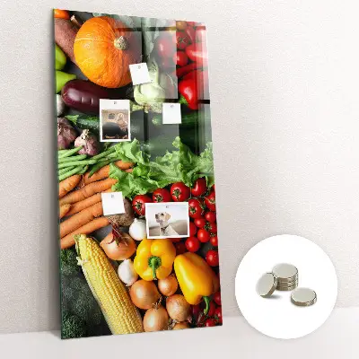 Magnetic wall board with autumn vegetables design