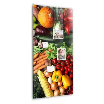 Magnetic wall board with autumn vegetables design