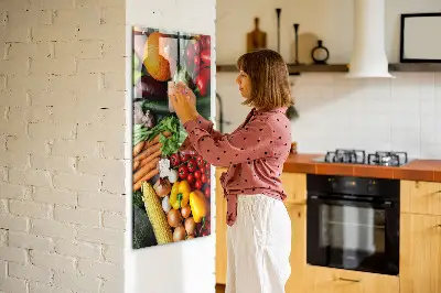 Magnetic wall board with autumn vegetables design