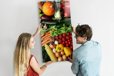 Magnetic wall board with autumn vegetables design