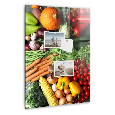 Magnetic wall board with autumn vegetables design