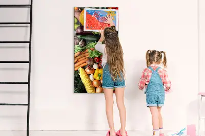 Magnetic wall board with autumn vegetables design