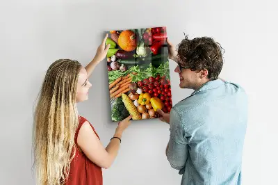 Magnetic wall board with autumn vegetables design