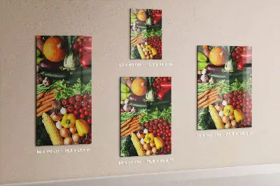 Magnetic wall board with autumn vegetables design