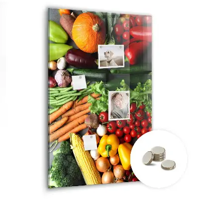 Magnetic wall board with autumn vegetables design