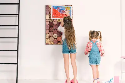 Magnetic glass dry erase board with wine corks design