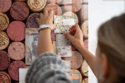 Magnetic glass dry erase board with wine corks design