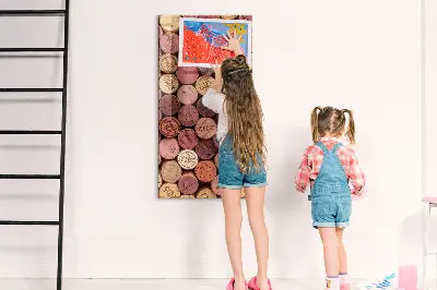Magnetic glass dry erase board with wine corks design