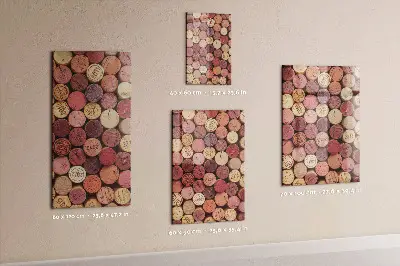 Magnetic glass dry erase board with wine corks design