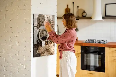 Magnetic Glass Dry Erase Board with A Cup of Coffee Design