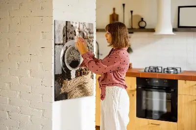 Magnetic Glass Dry Erase Board with A Cup of Coffee Design