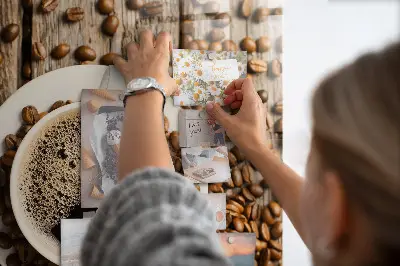 Magnetic Glass Dry Erase Board with A Cup of Coffee Design
