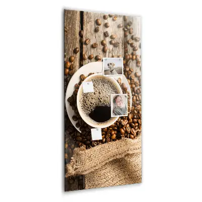 Magnetic Glass Dry Erase Board with A Cup of Coffee Design