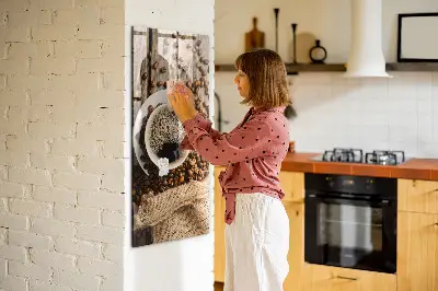 Magnetic Glass Dry Erase Board with A Cup of Coffee Design