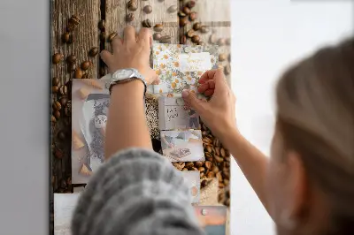 Magnetic Glass Dry Erase Board with A Cup of Coffee Design