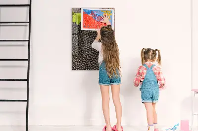 Magnetic glass dry erase board with sunflower seeds design