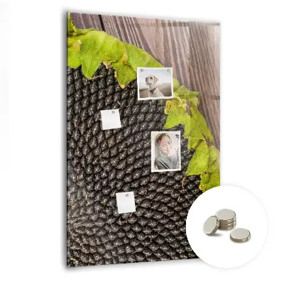 Magnetic glass dry erase board with sunflower seeds design