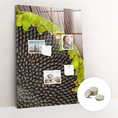 Magnetic glass dry erase board with sunflower seeds design