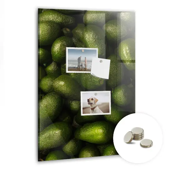 Magnetic wall board with fresh avocado print
