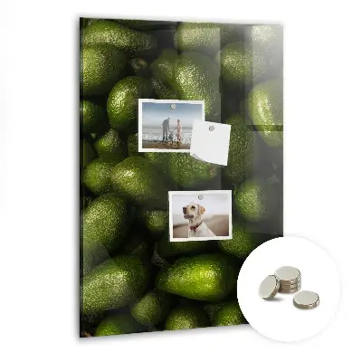 Magnetic wall board with fresh avocado print