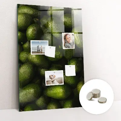 Magnetic wall board with fresh avocado print
