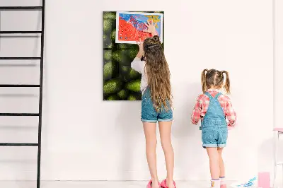 Magnetic wall board with fresh avocado print