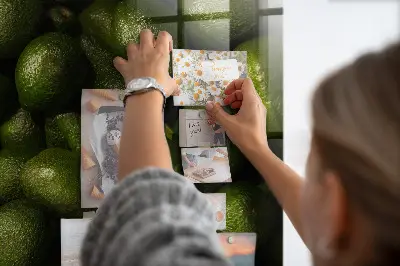 Magnetic wall board with fresh avocado print