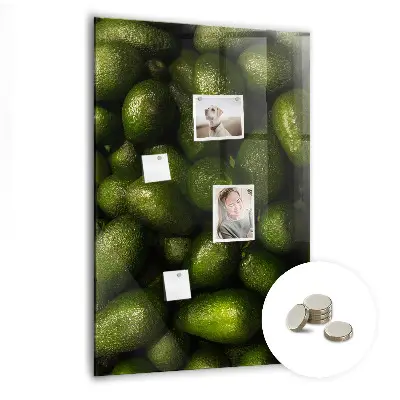Magnetic wall board with fresh avocado print
