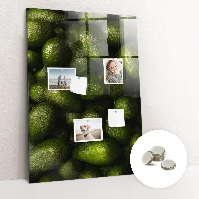 Magnetic wall board with fresh avocado print