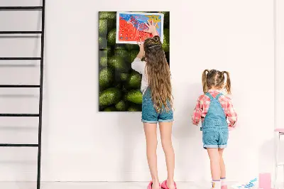 Magnetic wall board with fresh avocado print