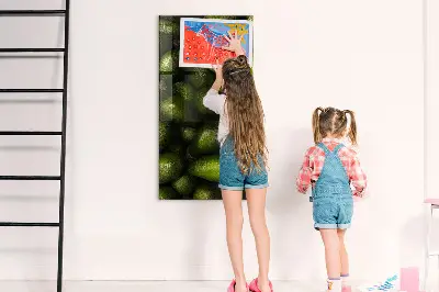 Magnetic wall board with fresh avocado print