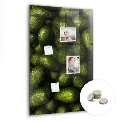 Magnetic wall board with fresh avocado print