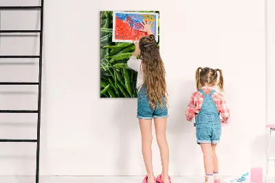 Magnetic wall board with green peppers design