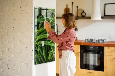 Magnetic wall board with green peppers design
