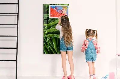 Magnetic wall board with green peppers design