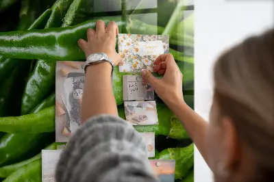 Magnetic wall board with green peppers design