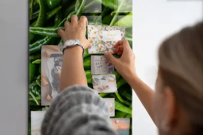 Magnetic wall board with green peppers design