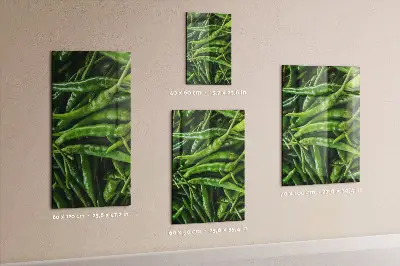 Magnetic wall board with green peppers design
