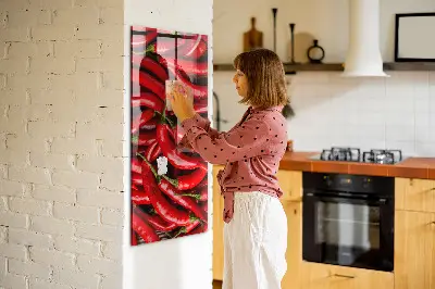 Magnetic wall board Chili peppers