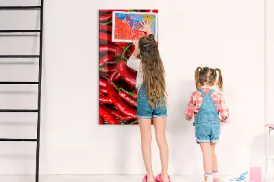 Magnetic wall board Chili peppers