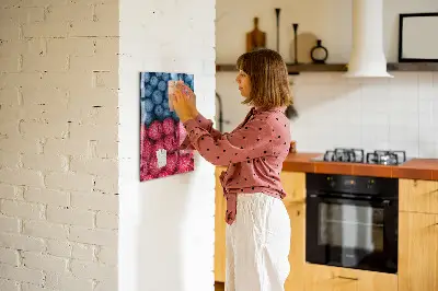 Magnetic glass dry erase board with blueberries and raspberries print