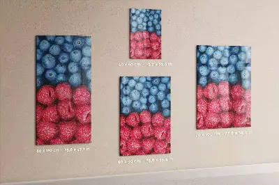 Magnetic glass dry erase board with blueberries and raspberries print