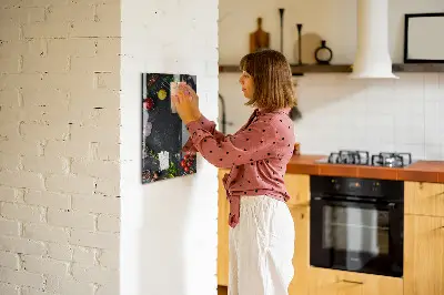Magnetic wall board with pizza ingredients
