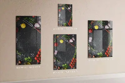 Magnetic wall board with pizza ingredients