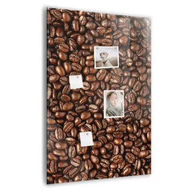 Magnetic glass dry erase board with coffee beans design